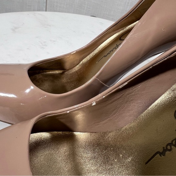 Jessica Simpson Nude Faux Patent Leather Pumps Size 6.5 - Picture 11 of 11